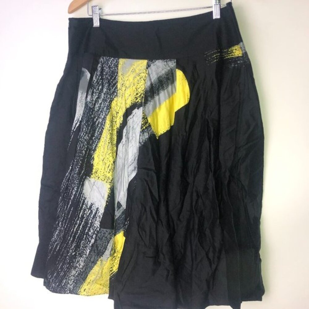 Kenneth Cole Black‎ Yellow Skirt Large Size 14 NWT